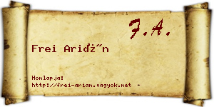 Frei Arián névjegykártya